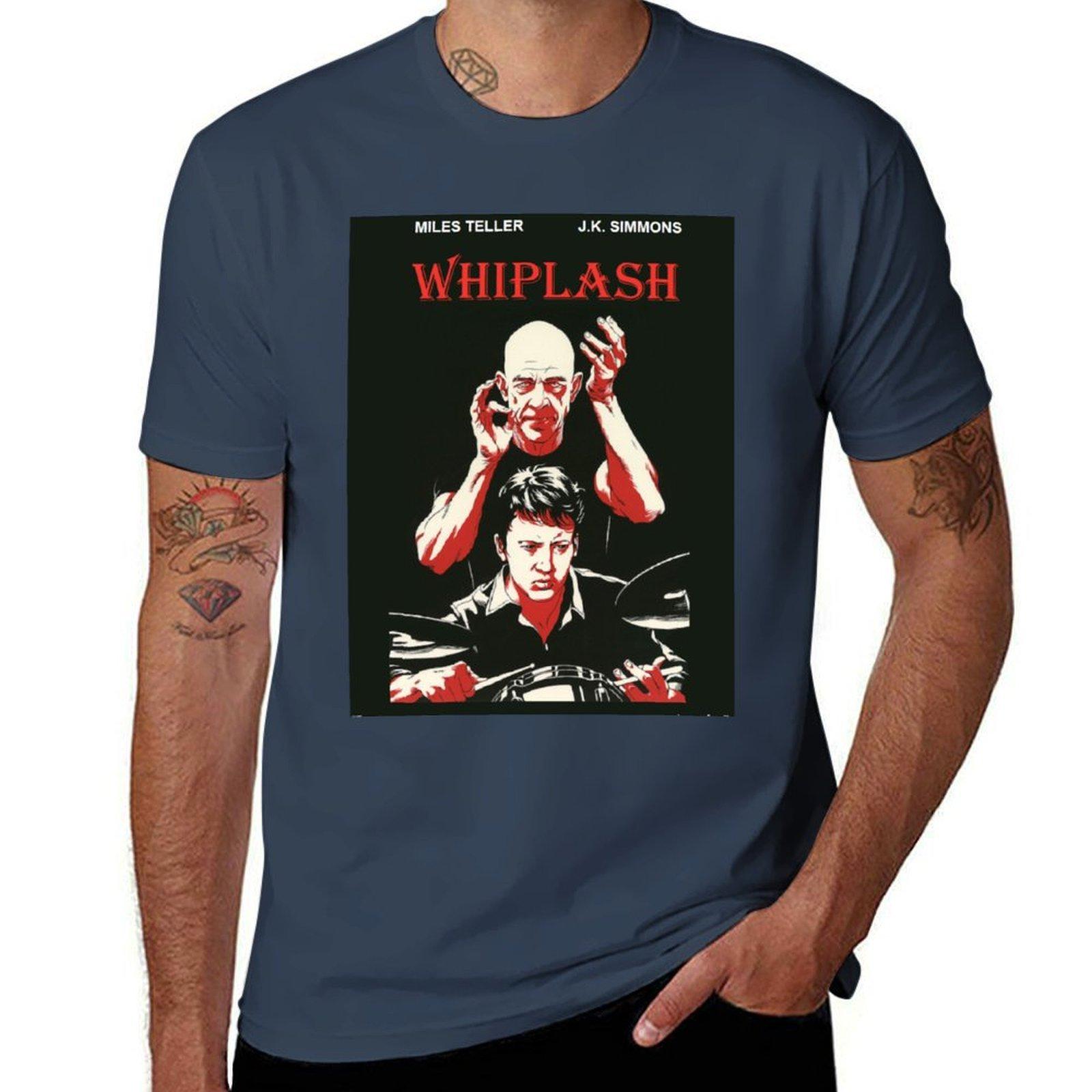 Whiplash Movie Poster Black And Red Tshirt Large Size Breathable Tee S