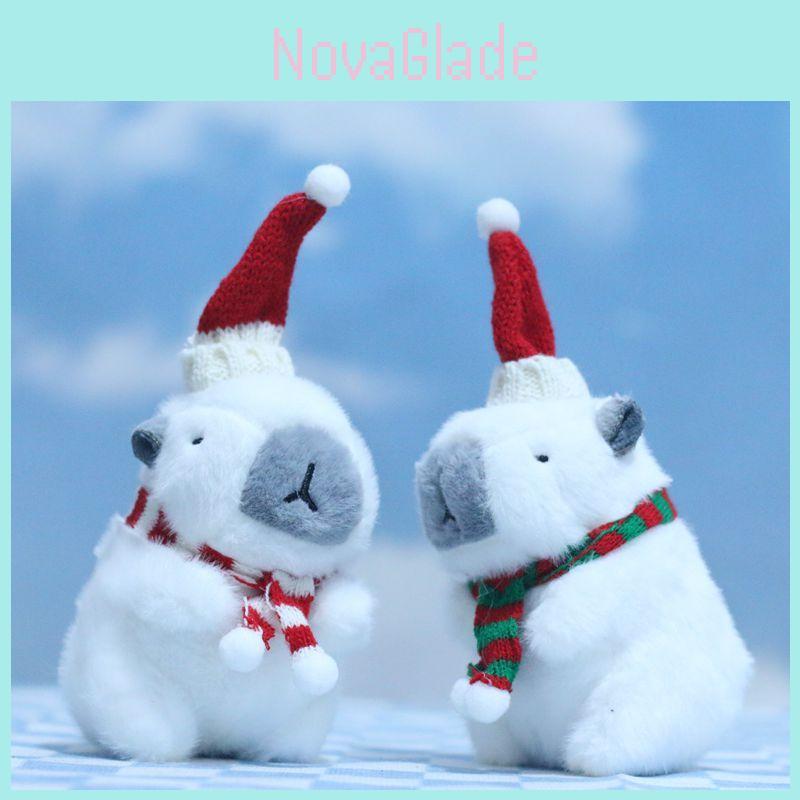 Bedårande Söt Julkapybara Gosedjur Nyckelring Mjuk Leksaksdocka För Väskor Och Accessoarer