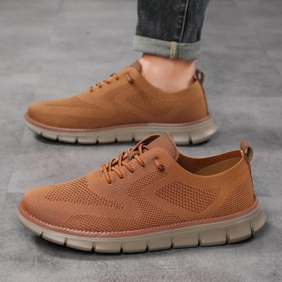 Leichte Schnür-Freizeitschuhe für Herren, atmungsaktive Fly-Woven-Sportschuhe für Herren in Übergröße, Herren-Loafer