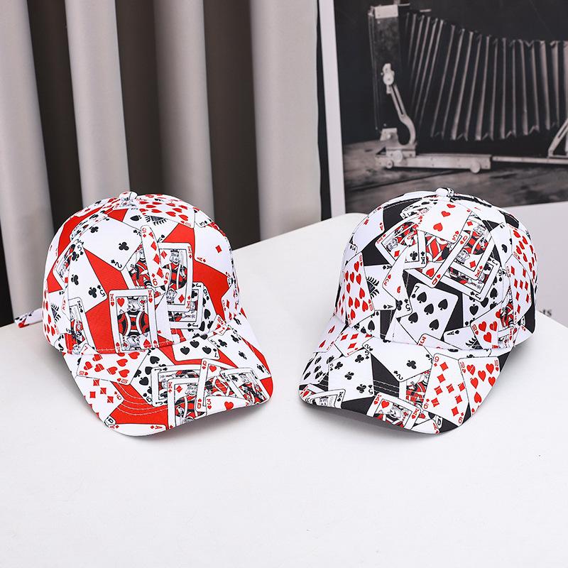 Summer Autumn Unisex Trend Print Poker Chain Letter Element Baseball Cap For Men Women Street Outdoor Hip Hop Snapback Hat