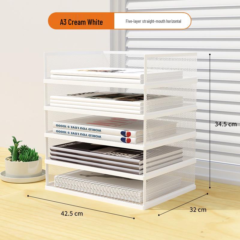 A3A4 Metall Desktop Aktenorganizer Rack - Büroarbeitsplatz Dokumentenhalter