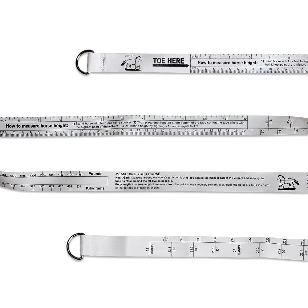 2.5 Meter Horse Measuring Tape for Pony & Stallion Height, Chest, and Weight - Livestock Leather Tape Measure