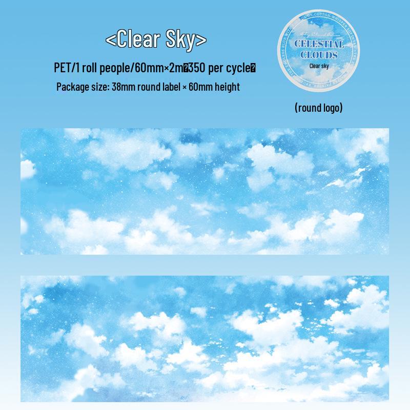Yi Realm Cloud Sky Niao Pet Tape Series Sky Theme Scenery Journal Collage 6 Designs