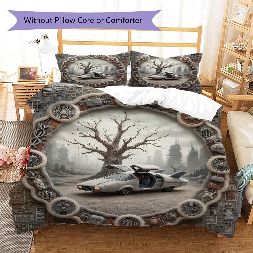FeltBladeRunner Pattern Bedding Quilt Set Quilt Cover Pillowcase Home Decoration Birthday Gift (1 * duvet cover + 2 * pillowcase, without core)