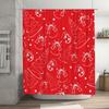 TU Charming Christmas Shower Curtain Festive Holiday Bathroom Decor Red White Patterned Fabric Waterproof Holiday Home Decor Gif