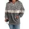 Damen S Pullover Hoodie mit Leopardenmuster Herbst Winter Lässiges Oberteil