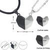 Collier Couples - Souhaitant Pierre - Minimaliste - Noir et Blanc - Coeur Puzzle - Amour Durable