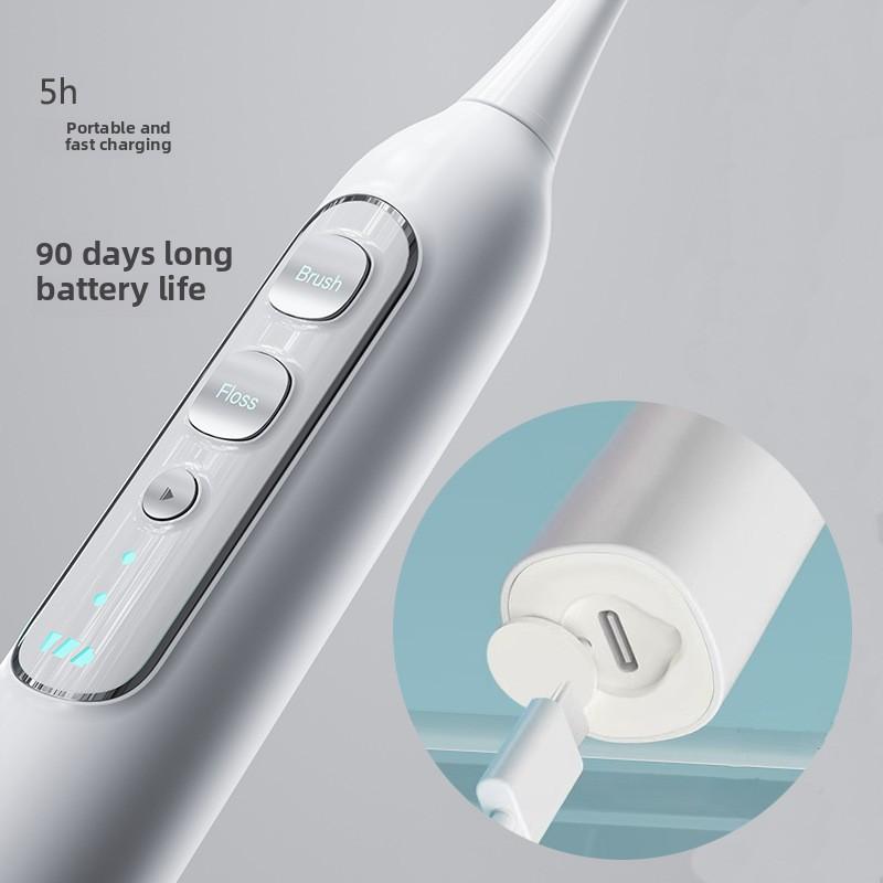Dental Flusher, Electric Toothbrush, Two-in-one, Electric Oral Cleaner, Scrubber, Orthodontic, Oral Household Water Floss