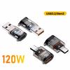 120 Вт Type C на USB A OTG Адаптер USB 3.2 на Type C Разъем Быстрой Зарядки Для iPhone 15 16 Macbook iPad Huawei P60Xiaomi