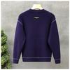 Herfst Winter Ronde Hals Patchwork Eenvoudig Alles-match Pullover Trui Mannelijk Losse Casual Gebreide Top Mannen