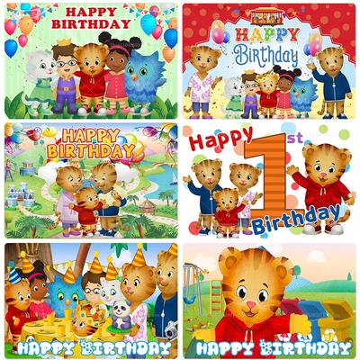 Daniel Tiger Zeichentrick Hintergrund, Banner mit Nachbarschaftsfreunde Thema, Kinderparty Dekoration, Foto Hintergrund