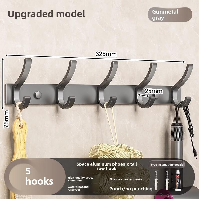 Perforationsfreier Badezimmer- und Toilettentür Stark haftender Haken Hängender Kleiderständer