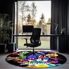 Rainbow Friends Printed Round Rug Carpet Chair Rug Area Rug Entryway Doormats,for Office Chair Living Room Bedroom Kitchen Room.