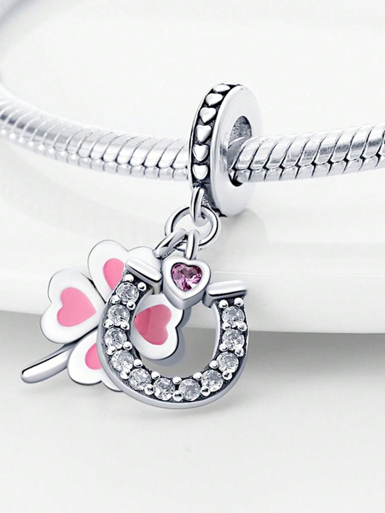 Charms Plata Little Girl Rabbit Bow Beads Charm Copper Plated Fit Charms Copper Original Bracelet For Jewelry Making Diy Charm