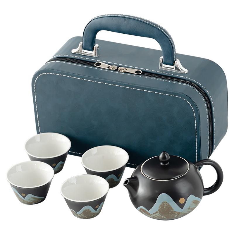 Retro Qingshan Chinese tea set, a complete set of tea making, Kung Fu teapot, Guochao gift box, housewarming can be accompanied by gifts
