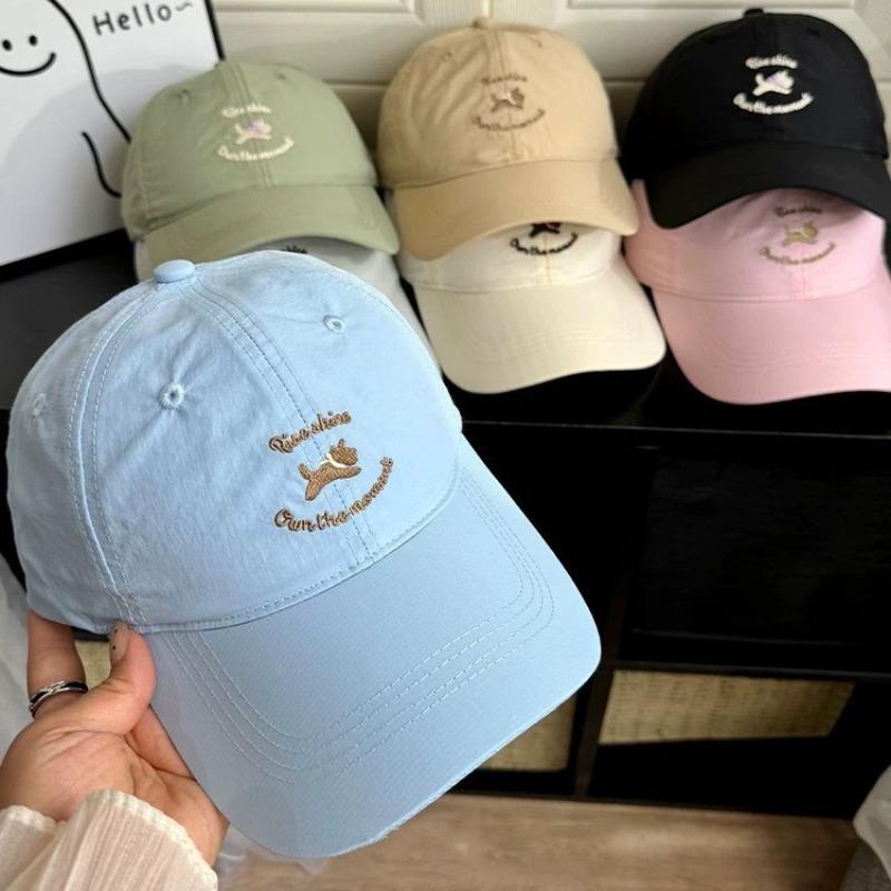 New quick-drying cute cartoon pattern embroidered baseball cap for men and women spring and summer soft top versatile face cap