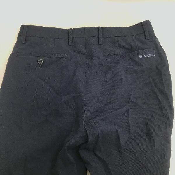 Made In Japan Black & White Golf Pants S-M Men W76 Navy Inseam 76cm(USED)