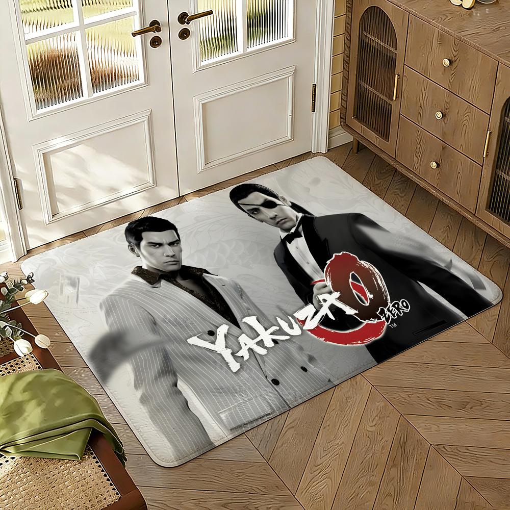Game Y-Yakuzas Goro Majima Floor Mat Soft Thickened Absorbent Non-Slip Bedroom Living Room Door Mat Home Decor Flannel Rugs