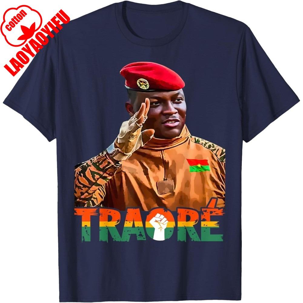 

Burkina Faso- Ibrahim Traoré Thomas Sankara African President Unisex T-Shirt Summer Breathable Camisetas Nostalgia Tops 4XL