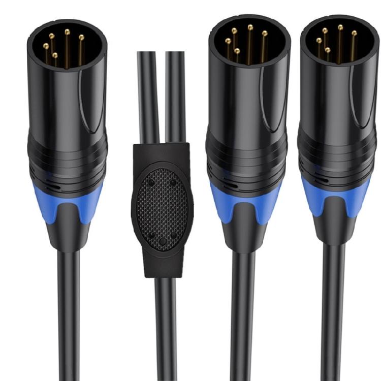 5Pin XLR Splitter Cable With Male And Female Connectors For Professional Music And Lighting Setup Micrphone Cable
