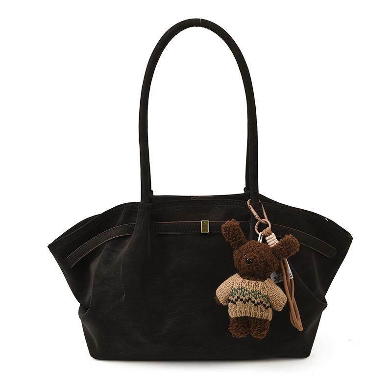 Trendy Tote Bag Large-capacity Commuter Bag Women's Autumn and Winter New Retro Suede Casual Shoulder Bag Handbag