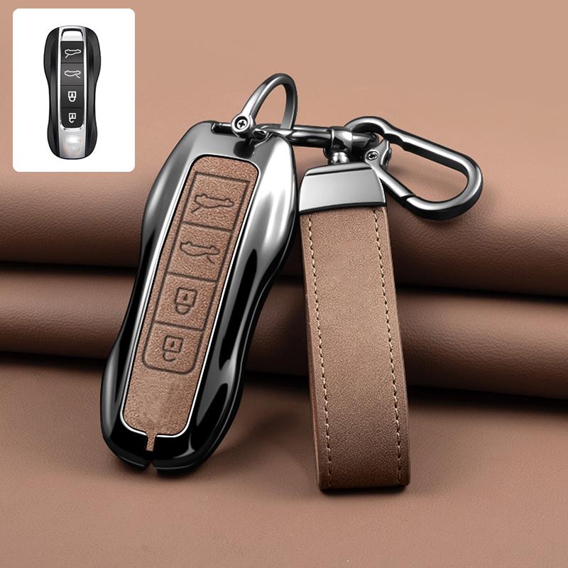 Zinc Alloy Leather Car Key Case For Porsche Panamera Cayenne 971 911 970 981 991 9Ya Macan Boxste Protecticve Case Key Case