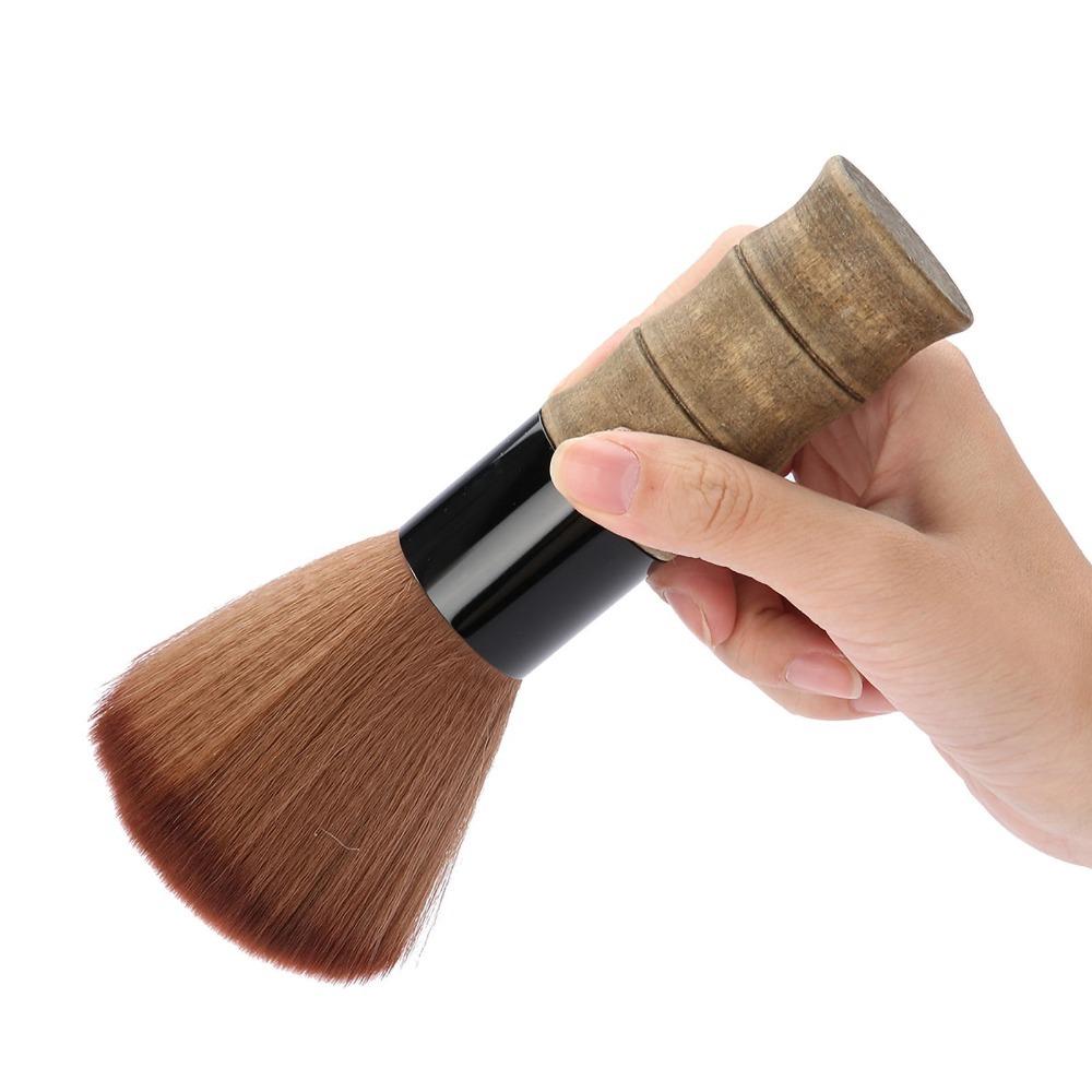 Wooden Handle Neck Duster Brush Soft Nylon Fiber Hair Cutting Brush Hair Salon Brush  Salon Use