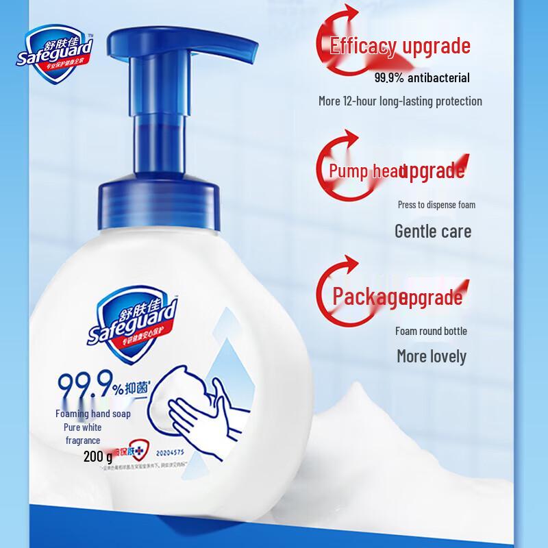 Safeguard Antibacterial Foam Hand Wash, Pure White & Lemon, 12-Bottle Pack