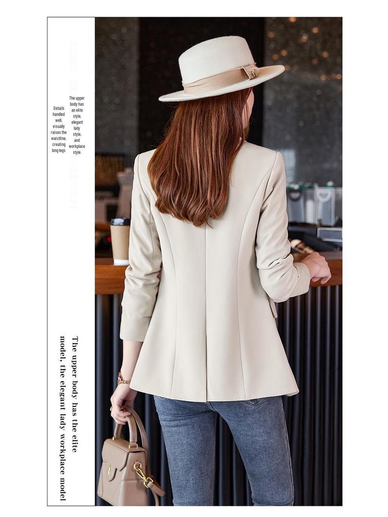 Premium Autumn/Winter Women's Elegant Textured Blazer - Formal High-End Jacket