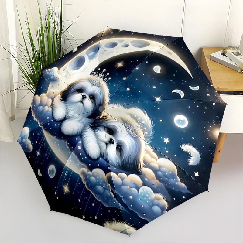 

1pc Starry Night Cloud Canopy Automatic Opening/Closing Umbrella with 3-Fold Design, Iron Frame for Outdoor Use, Perfect Gift for Fans, Travelers