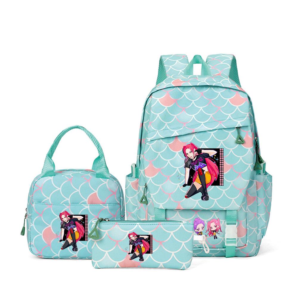 Witch Hunters Three-Piece Backpack Kpop Demon Unters Printed Backpack Lunch Bag