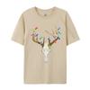 Deer Skull Hunting Christmas Whitetail T-Shirt Cotton Top T-Shirts For Men Normal Tops Shirts Prevalent Slim Fit