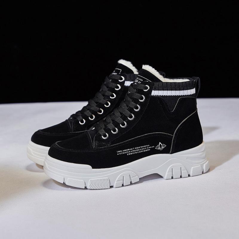 Fashion Winter Women Boots 2024 Trendy Sneakers Lace Up Shoes Women Warm Plush Snow Boots Booties Women Platform Boots Botas De Mujer