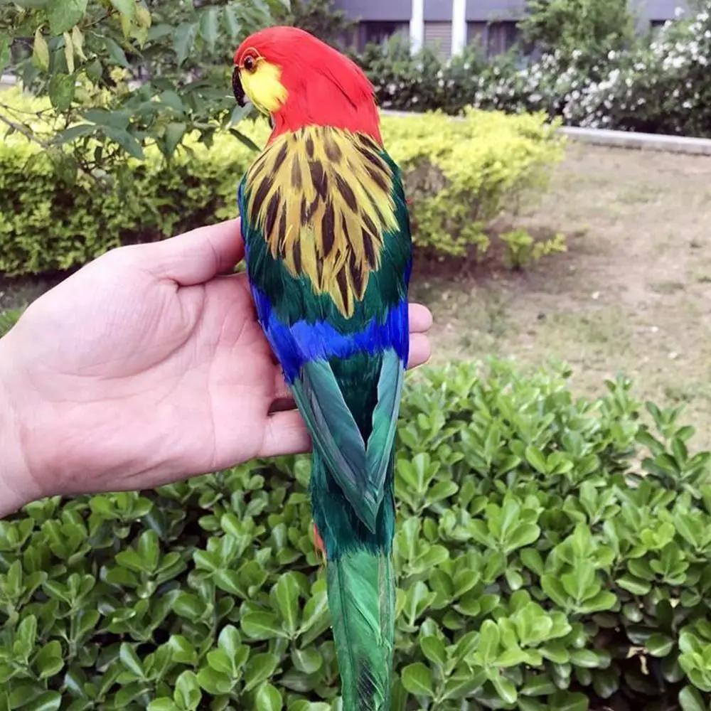Animal Model Feather Simulation Parrot Statue Colorful Handmade Macaw Statue Not Fade Realistic Birds Model Decoration Yard