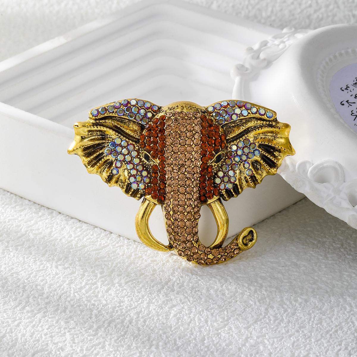 Weiman Vintage Rhinestone Elephant Brooch Anti-Slip Alloy Animal Pearl Brooch for Wedding Children s Clothing & Jewelry Gift золотой