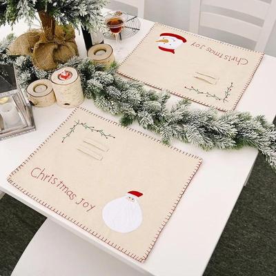 Tovagliette di Lino per Natale Tappetini da Tavola Antiscivolo Resistenti al Calore Tappetino per Posate