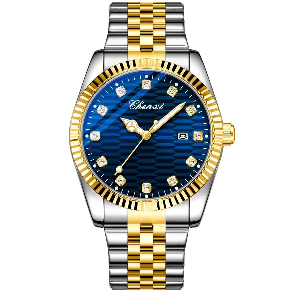 CHENXI Men's Classic Watch Date Display Stylish Men's Wristwatch Steel Bracelet Quartz Watch Male Clock Relojes Para Hombres