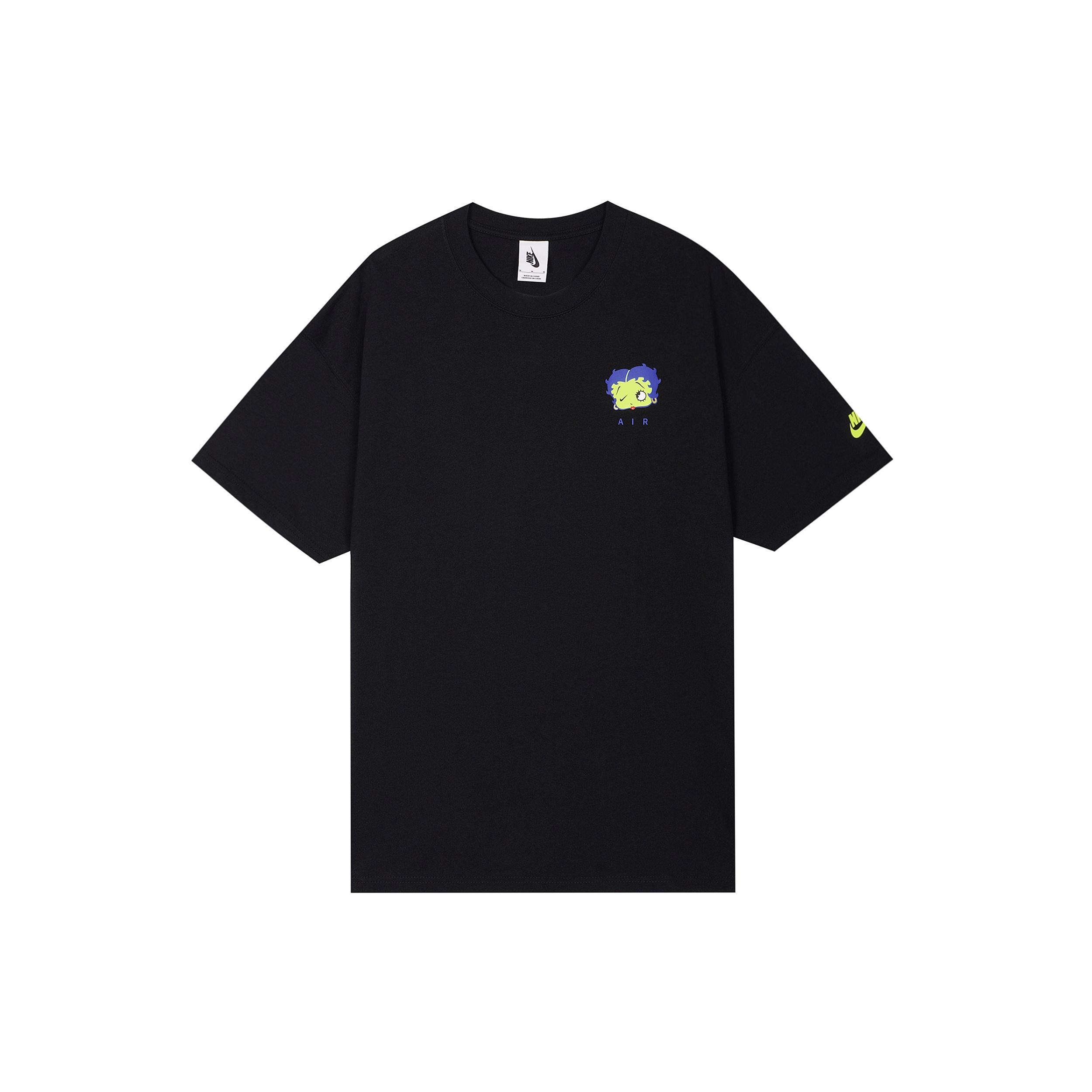Men s Nike x Olivia kim Crossover Printing Round Neck Pullover Short Sleeve Black T-Shirt CT3093-010 S