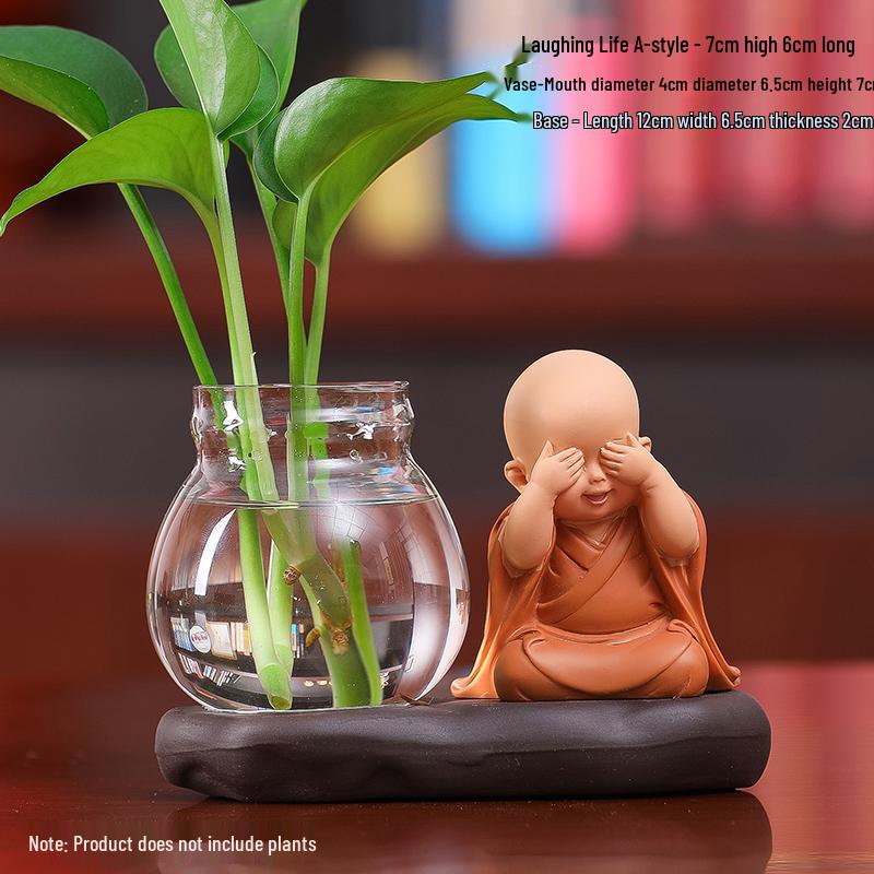 Little Monk Hydroponic Vase: Creative Home and Office Decor