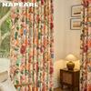 1PC Vintage Floral Bird Print Blackout Curtain Country Style Thick Window Drapes for Bedroom Living Room Home Decor