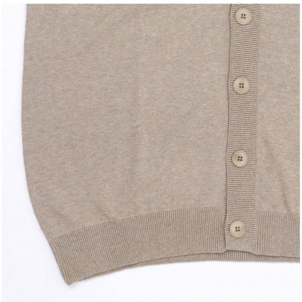 ApeSSe Coezj H22315 Pbc Heathered Beige Jamie Jamie Crepe V Neck Men S Cardigan