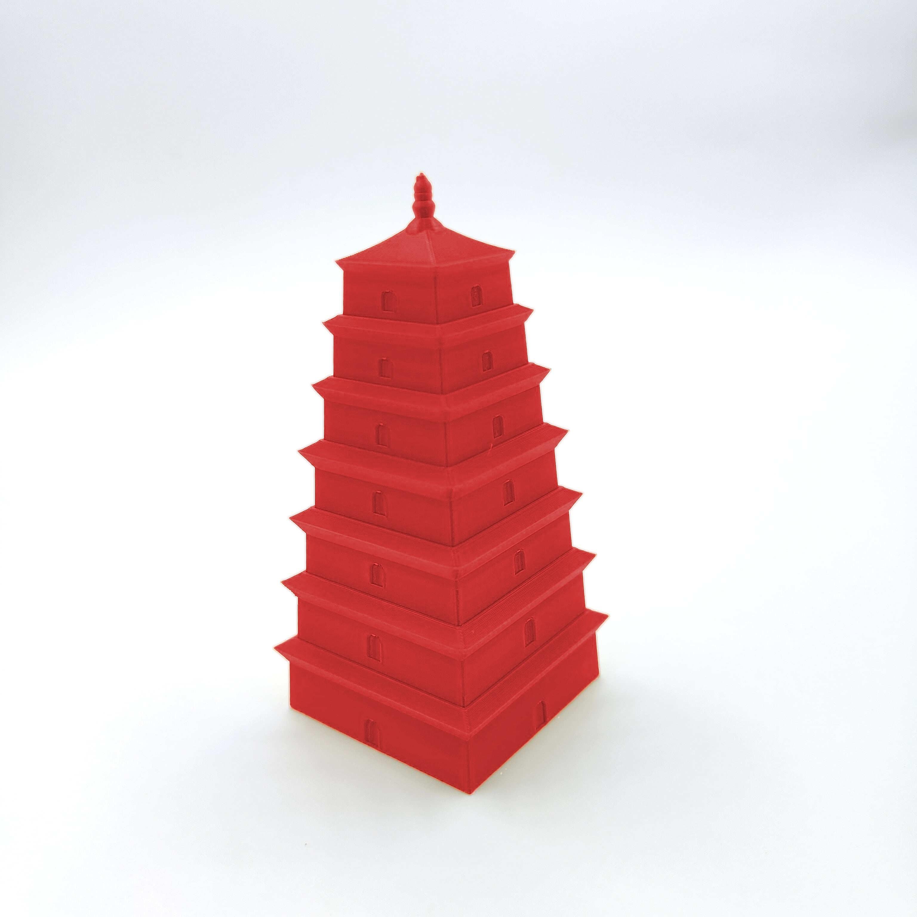 

3D Printed Chinese Big Wild Goose Pagoda Model Plaything Cultural Heritage Craft Educational Construction Replica