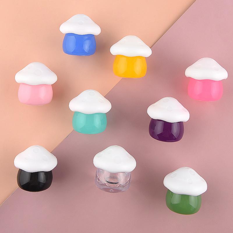 1Pcs 10Ml Portable Lip Gloss Empty Bottle Cute Mushroom Plastic Balm Container Jar Shaped Reusable Refillable Makeup Container