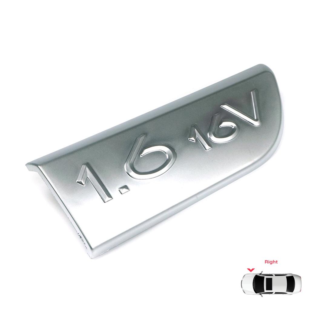 BSP563-2 Chrome 1.6 16V Badge Emblem 8200209130 Right for Renault Megane MK2 Scenic MK2