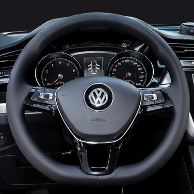 Customized Hand Sewing Car Steering Wheel Cover for Volkswagen VW Magotan Passat Sagitar Variant Tharu Tayron Genuine Leather