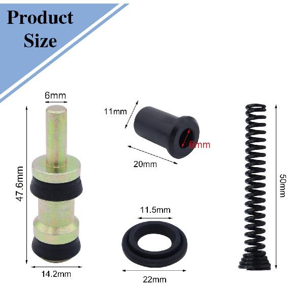 Front Brake Master Cylinder Rebuild Kit 9/16" Bore, Fits Harley 1996–2007 Electra Glide/Road Glide/Street Glide/Road King, 1996+ Softail/Dyna,