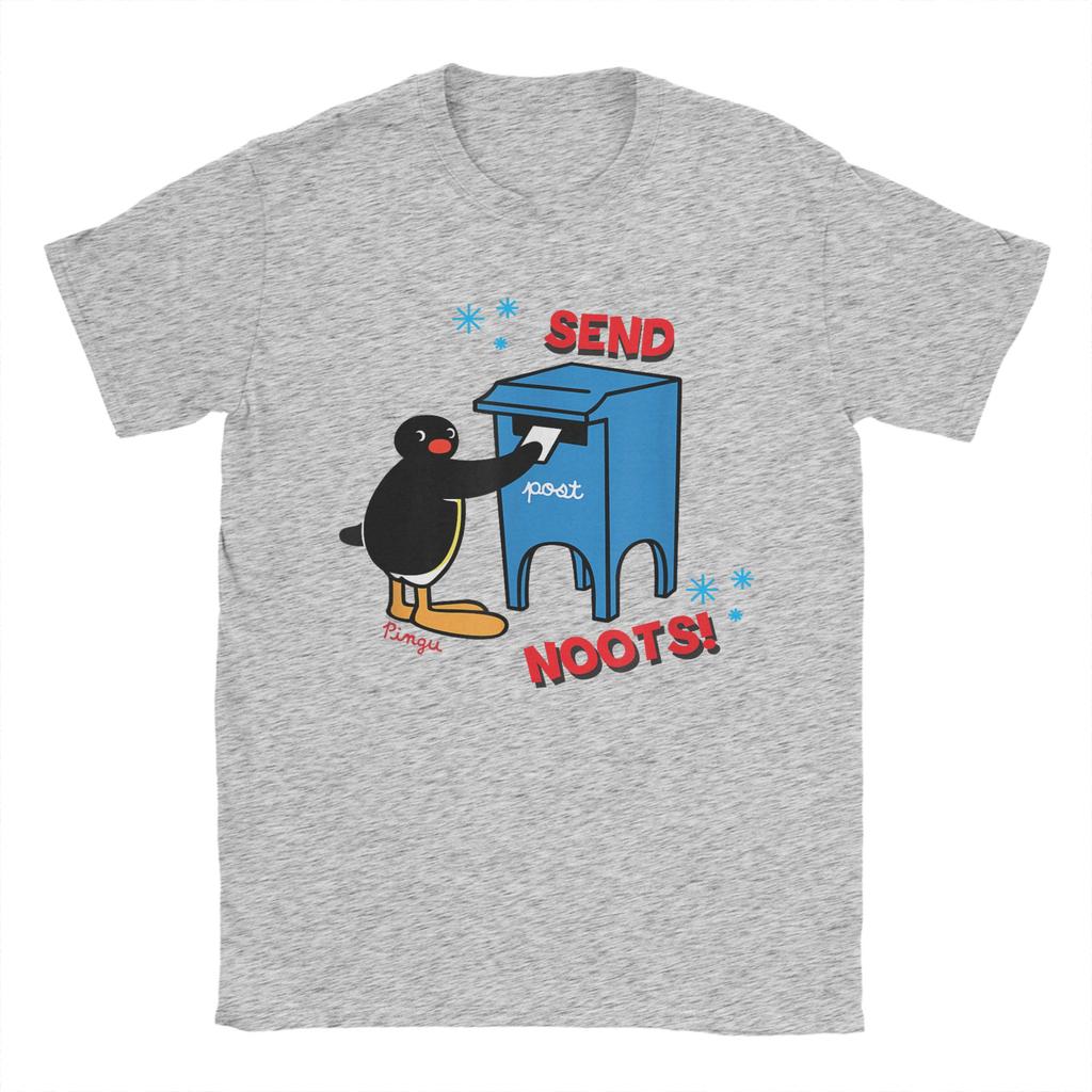 Pingu Send Noots! T Shirt  Hip Hop T Shirts Short Sleeve Funny Tops Summer Cotton O Neck Plus Size Clothing