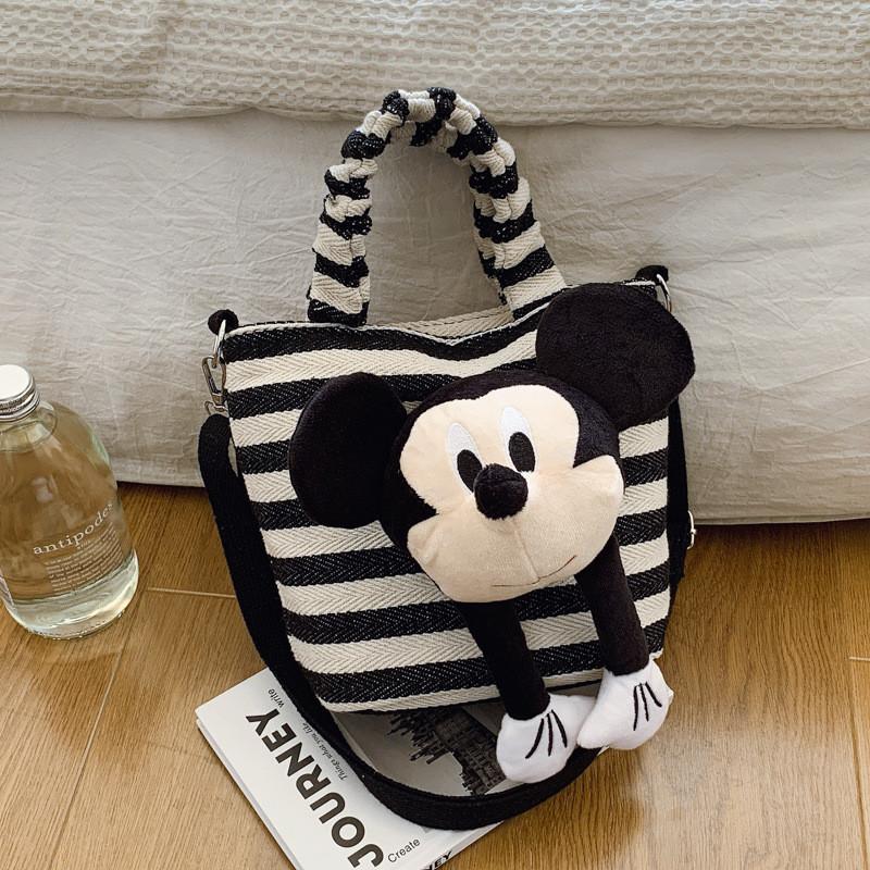 Модная милая сумка-ведро для женщин Стильная холщовая сумка в черном и красном цветах чёрный