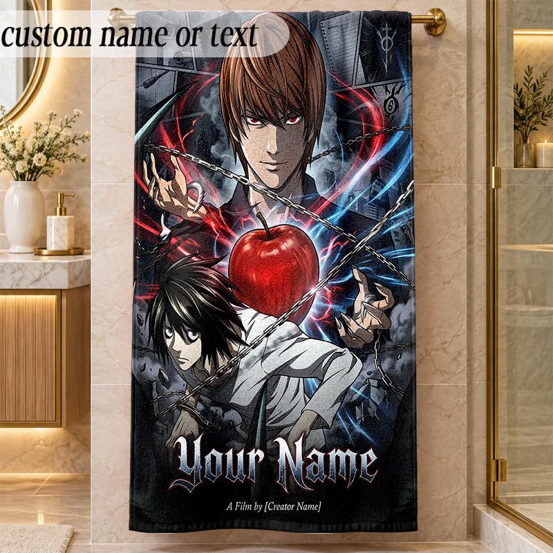 Beach TowelDeath Note Custom Name Text Personalized Soft Towel for Beach Pool Indoor Home Decor Gift