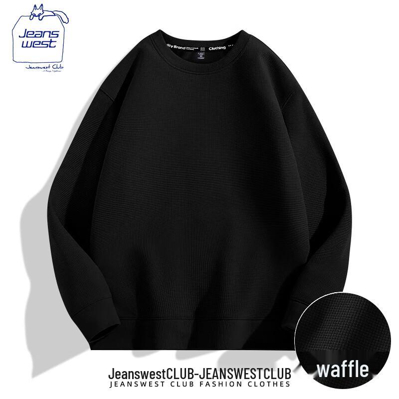 JEANSWEST CLUB Men's Waffle Knit Pullover Sweatshirt